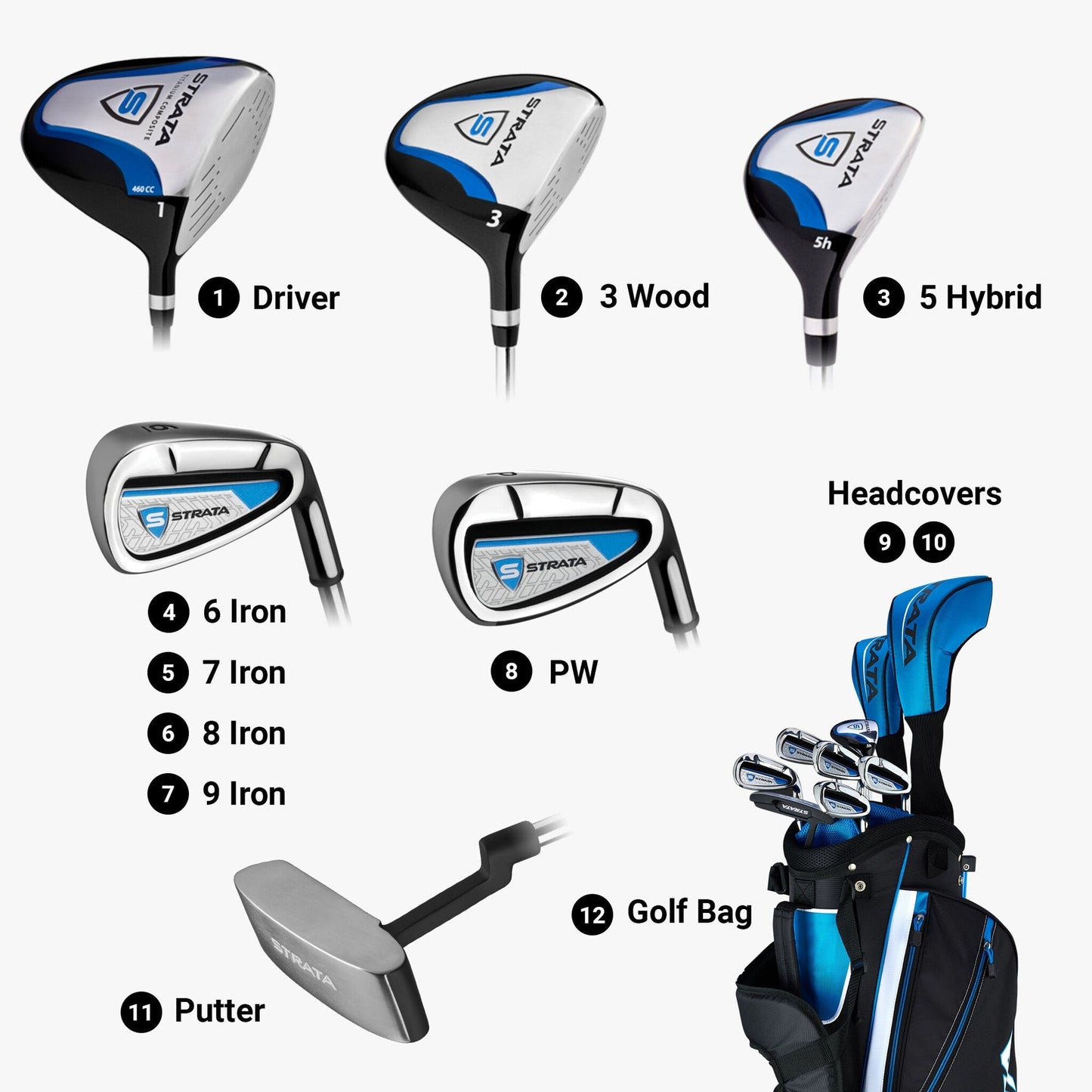 Callaway Golf Men's Strata Complete 12 Piece Package Set